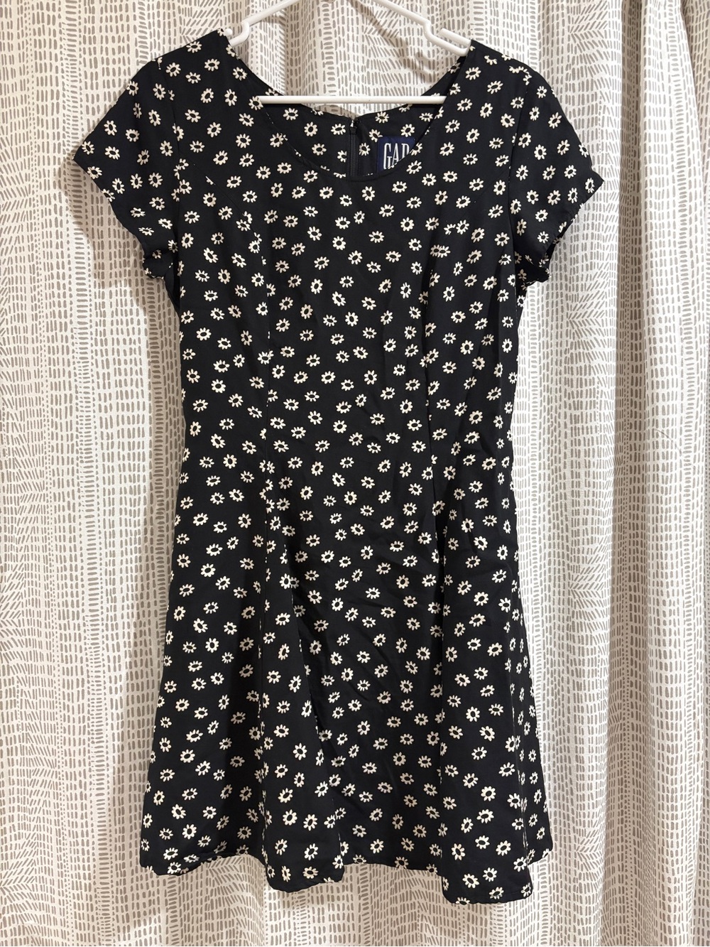 GAP Black Dress with Cream Daisy Print